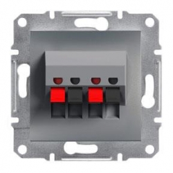 SCHNEIDER ELECTRIC ASFORA Gniazdo głośnikowe podwójne stal EPH5700162