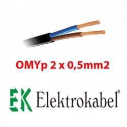 technokabel omyp 2x0,50mm2 czarny 1m-265264