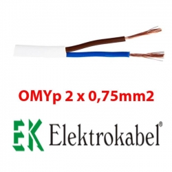 technokabel omyp 2x0,75mm2 biały 1m-265239