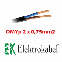 technokabel omyp 2x0,75mm2 czarny 1m-265246