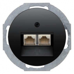HAGER POLO Berker R.1/R.3 gniazdo podw. telefoniczne czarny 534539+14092045