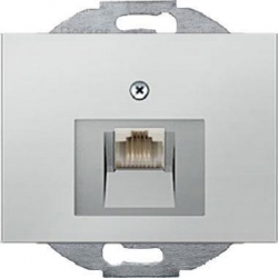 HAGER POLO Berker K.5 Gniazdo poj. telefoniczne aluminium 534538+14077003