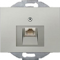 HAGER POLO Berker K.5 Gniazdo poj. telefoniczne stal szlach 534538+14077004