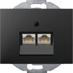 HAGER POLO Berker Gniazdo RJ11 podw. antracyt 534539+14097006