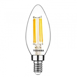 Toshiba Żarówka E14 C35 led 4,5W 2700K DIM ściemnialna RETRO Vintage  filament 470lm świeczka
