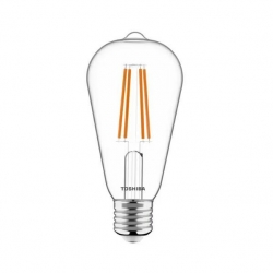 Toshiba Żarówka E27 ST64 led 7W 2700K DIM ściemnialna RETRO Vintage  filament 806lm