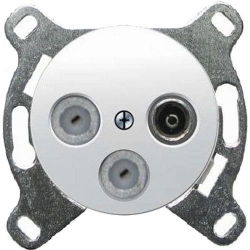 HAGER POLO Berker R.1/R.3 gniazdo TV- 2x SAT końcowe biały 53455331+12032089