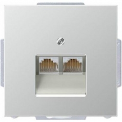 JUNG LS990 gniazdo RJ45 komputerowe podwójne kat. 6 aluminium