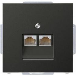 JUNG LS990 gniazdo RJ45 komputerowe podwójne kat. 6 antracyt
