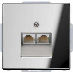 JUNG LS990 gniazdo RJ45 komputerowe podwójne kat. 6 chrom