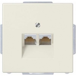 JUNG LS990 gniazdo RJ45 komputerowe podwójne kat. 6 kremowy