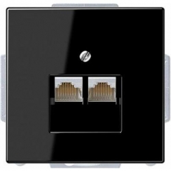 JUNG LS990 gniazdo RJ45 komputerowe podwójne kat. 6 czarny