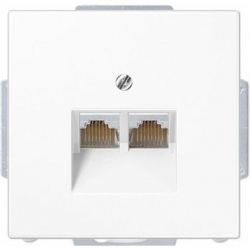 JUNG LS990 gniazdo RJ45 komputerowe podwójne kat. 6 biały