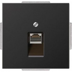 JUNG LS990 gniazdo RJ45 komputerowe pojedyncze kat. 6 ciemne aluminium
