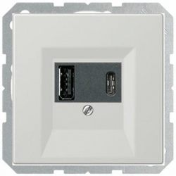 JUNG LS990 gniazdo USB ładowarka 1 gniazdo typ A i 1 gniazdo typ C szary