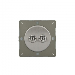 VariGrid Włącznik uchylny podwójny Metal stal szlifowana dźwigniowy 10A 230V uchylny EGT2S (system ramkowy Varilight)