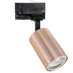 Oprawa na szynę VERONA Gu10 Luxsystem-3F trzyfazowa Rose Gold (złoty różany) z czarnym przegubem i czarnym adapterem