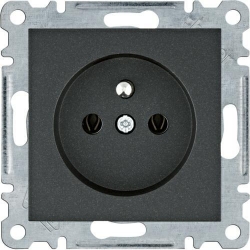 HAGER POLO LUMINA2 Gniazdo pojedyncze z/u 16A czarne WL1023
