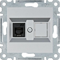 HAGER POLO LUMINA2 Gniazdo telefoniczne srebrne WL2012