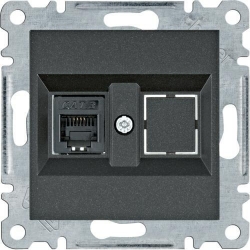 HAGER POLO LUMINA2 Gniazdo telefoniczne srebrne WL2013