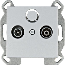 HAGER POLO LUMINA2 Gniazdo antenowe RTV przelotowe srebrne WL3022