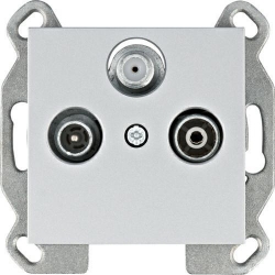 HAGER POLO LUMINA2 Gniazdo antenowe RTV-SAT standard srebrne WL3112