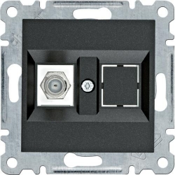 HAGER POLO LUMINA2 Gniazdo antenowe pojedyncze typu F czarne WL3253