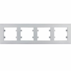 HAGER POLO LUMINA2 intense Ramka poczwórna pozioma srebrna WL5742