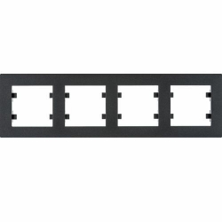 HAGER POLO LUMINA2 intense Ramka poczwórna pozioma czarna WL5743