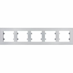 HAGER POLO LUMINA2 intense Ramka pięciokrotna pozioma srebrna WL5752
