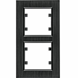 HAGER POLO LUMINA passion Ramka podwójna pionowa aluminium czarne WL9123