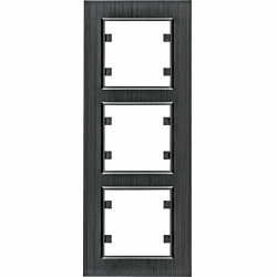 HAGER POLO LUMINA passion Ramka potrójna pionowa aluminium czarne WL9133