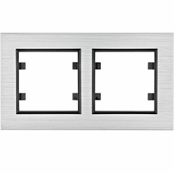 HAGER POLO LUMINA passion Ramka podwójna pozioma aluminium srebrne WL9222