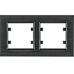 HAGER POLO LUMINA passion Ramka potrójna pozioma aluminium czarne WL9233