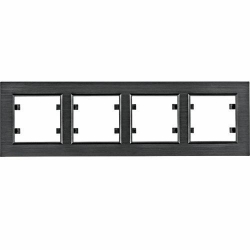 HAGER POLO LUMINA passion Ramka poczwórna pozioma aluminium czarne WL9243