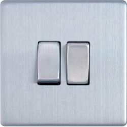 Varilight Włącznik Podwójny Metal steel stal szczotkowana klawiszowy