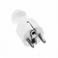 ELGOTECH Wtyczka prosta z/u 16A 250V UNISCHUKO biała WT-30
