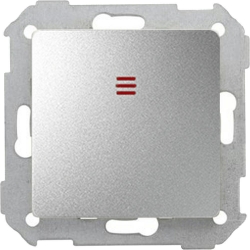 KONTAKT-SIMON Simon 82 łącznik 1-biegunowy z podświetleniem aluminium 10AX 250V