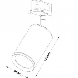 wymiary LUXSYSTEM-1F - Oprawa Parma (gu10)-192051