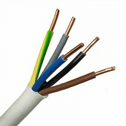 NKT kabel przewód YDY  5x2,5mm2 1m żo przewód biały 450/750V
