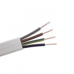 kabel przewód YDYp 5x1,5mm2 1m płaski przewód biały 450/750V
