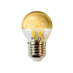 Żarówka E27 G45 filament led 4W 2700K GOLD Mirror filament z odbłyśnikiem złotym