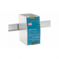 Zasilacz na szynę DIN 240W NDR-240-24 10A 24VDC do led Mean Well hdr