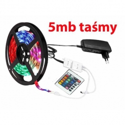 taśma 30led RGB 5m +zasilacz+kontroler