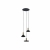 Nowodvorski lampa wisząca HERMANOS GU10 x 3 Stal lakierowana Lity mosiądz Czarny 220-230 V MAX: 10W only LED