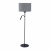 Nowodvorski Lampa podłogowa HOTEL PLUS E27, G9 x 2 Tkanina Stal lakierowana Szary ~220-230 V MAX: 1x20W, 1x60W