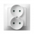 OSPEL IMPRESJA Gniazdo podwójne b/u 16A z ramką ptp białe GP-2YP/00