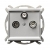 OSPEL SONATA Gniazdo antenowe RTV-SAT przelotowe srebro mat GPA-RSP/m/38