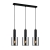 ITALUX SARDO Lampa wisząca 3 x E27 czarna klosze dymione