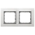 OSPEL SONATA Ramka podwójna aluminium i srebrna ramka 4mm R-2RAC/35/38